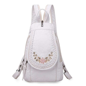 Women Embroidery Butterfly Flower Pattern Pu Leather Backpack