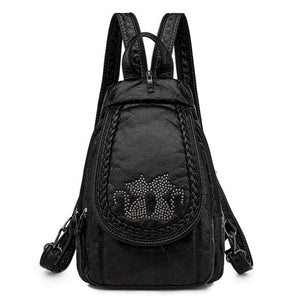 Women Embroidery Butterfly Flower Pattern Pu Leather Backpack