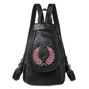 Women Embroidery Butterfly Flower Pattern Pu Leather Backpack