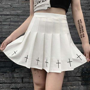 Women E-girl Gothic Lace Mini Pleated Harajuku Streetwear Skirt