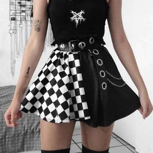 Women E-girl Gothic Lace Mini Pleated Harajuku Streetwear Skirt
