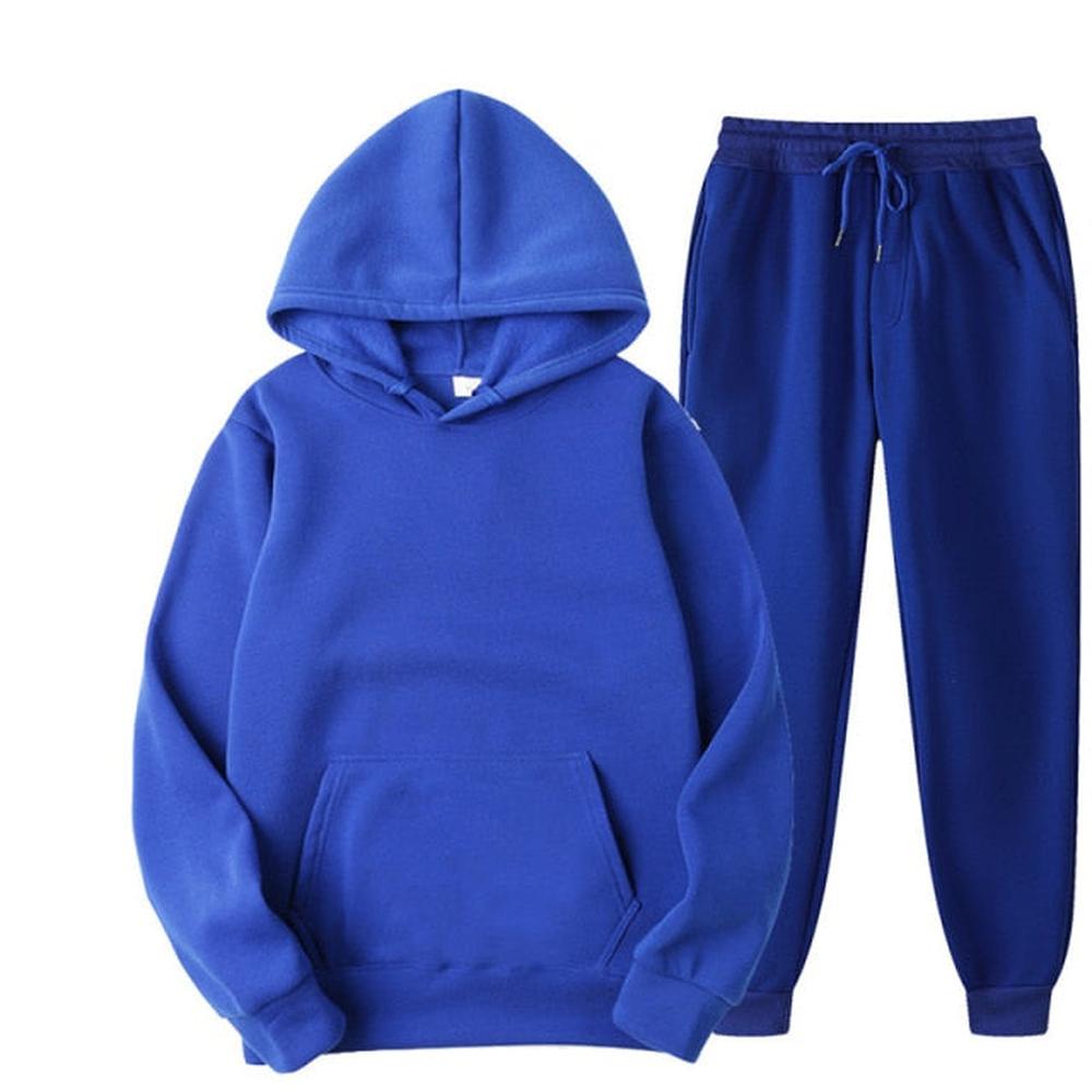 Women Two Piece Casual Fleece Hooded Tracksuit Sets