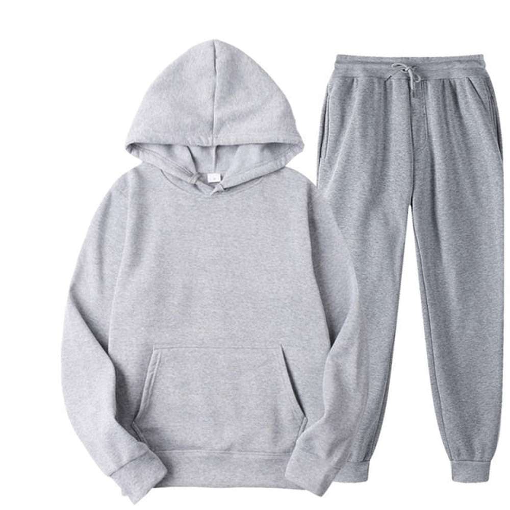 Women Two Piece Casual Fleece Hooded Tracksuit Sets