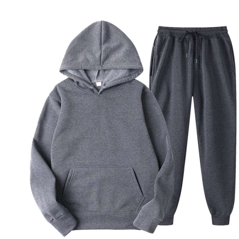 Women Two Piece Casual Fleece Hooded Tracksuit Sets