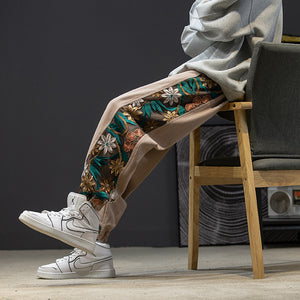 Men Embroidery Patchwork Harem Trouser Harajuku Jogger
