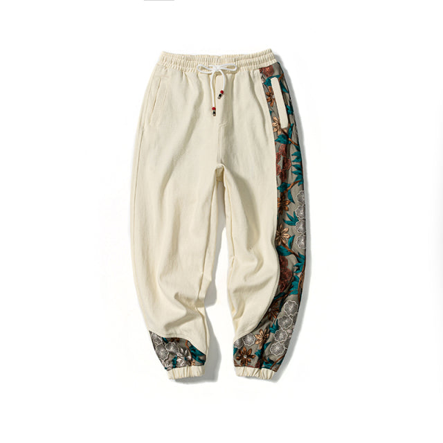 Men Embroidery Patchwork Harem Trouser Harajuku Jogger