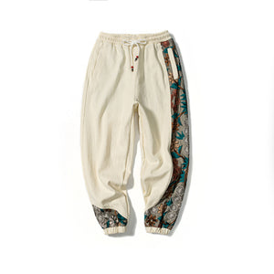 Men Embroidery Patchwork Harem Trouser Harajuku Jogger