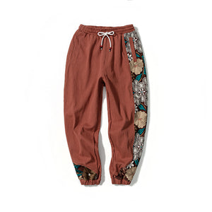 Men Embroidery Patchwork Harem Trouser Harajuku Jogger