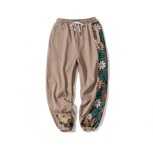 Men Embroidery Patchwork Harem Trouser Harajuku Jogger