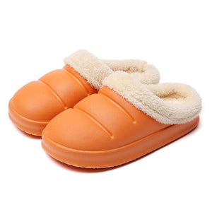 Unisex Waterproof Indoor Slippers Winter Shoes Warm Plush Lovers Home House Slipper
