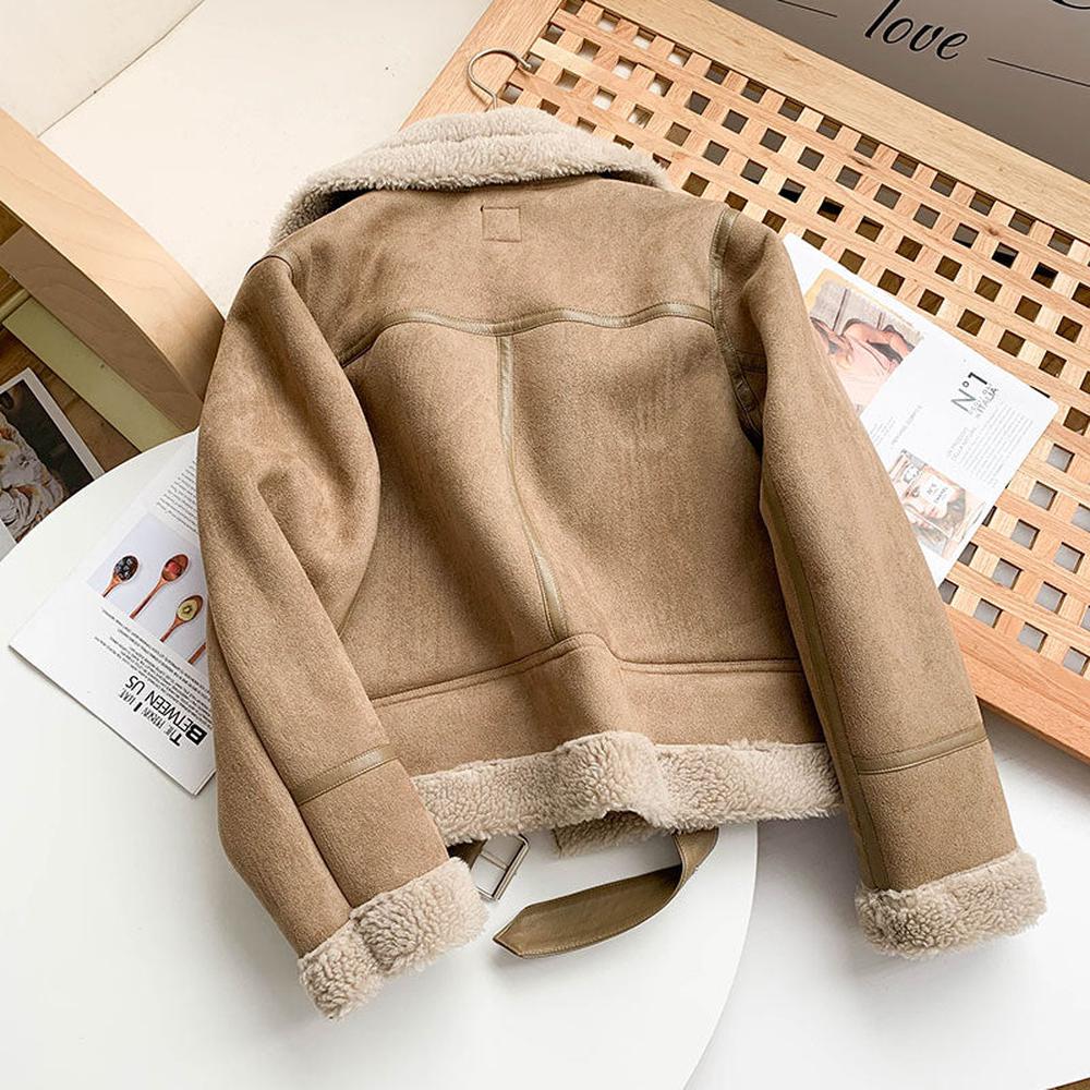 Women Moto Bike Coat Chic Sashes Faux Leather Outwear Jacket