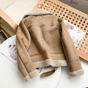 Women Moto Bike Coat Chic Sashes Faux Leather Outwear Jacket