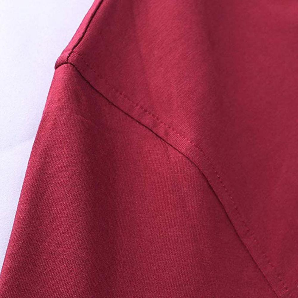 Men Long Sleeve V Neck Button Placket Slim Solid Color Soft Casual Henley Shirt