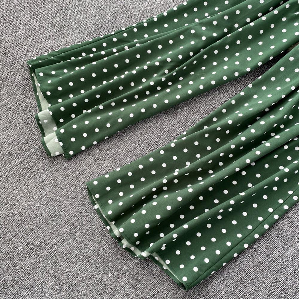 Women Polka Dot Romper Elegant V-Neck Jumpsuit