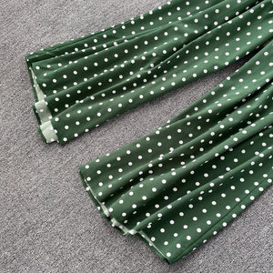 Women Polka Dot Romper Elegant V-Neck Jumpsuit