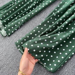 Women Polka Dot Romper Elegant V-Neck Jumpsuit