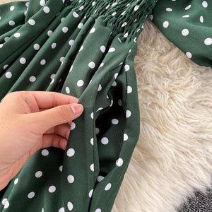 Women Polka Dot Romper Elegant V-Neck Jumpsuit