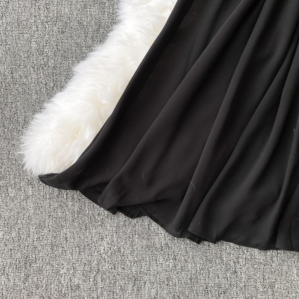 Women's Slash Neck Long Sleeve Midi Dress